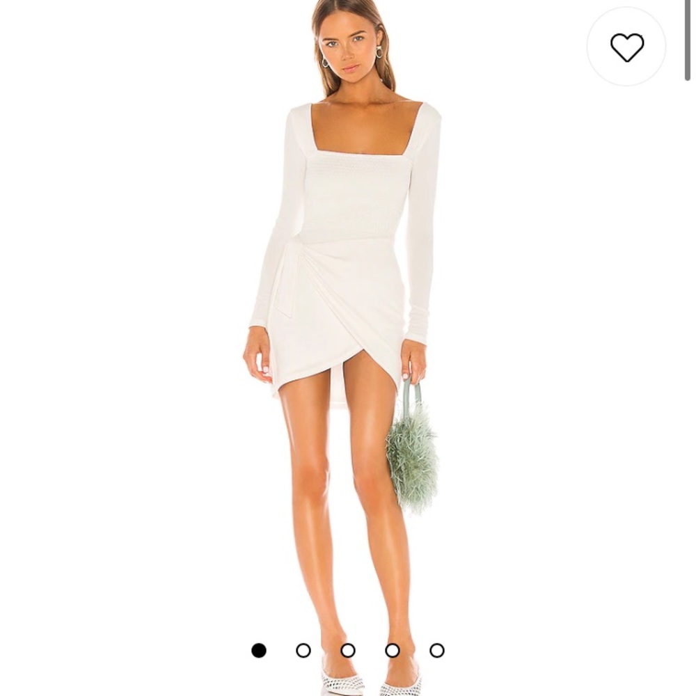 Devon Dress - White mini long sleeve dress